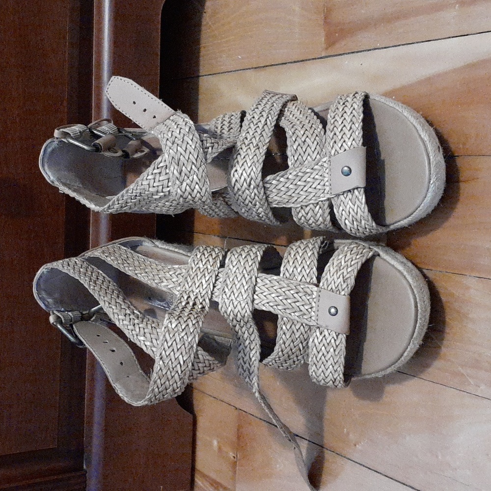 Wicker Wedge Heels